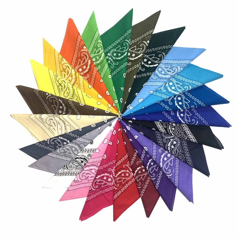 Factory direct 54cm cotton cashew flower square outdoor sports hip-hop hiphop trend cotton scarf spot