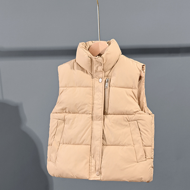 Nuevo chaleco de plumón para niños otoño e invierno nuevo chaleco de cuello alto grueso para niños y niñas