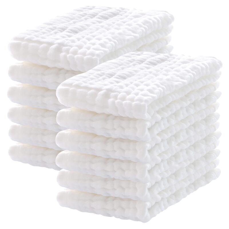 Plain Muslin Burp Cloths, Pure Cotton, Soft, Gentle, and Absorbent Baby Burp Cloths Suitable for Baby Girls and Boys, Square Towels Plain Muslin Burp Cloths, Pure Cotton, Soft, Gentle, and Absorbent Baby Burp Cloths Suitable for Baby Girls and Boys, Square Towels