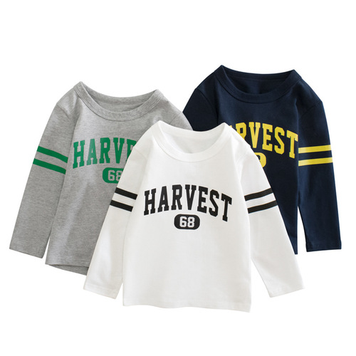Brand children's clothing autumn new 2024 Korean style boys long-sleeved T-shirt wholesale children's bottoming shirt dropshipping