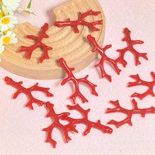 亚克力吊坠海洋系列 红色36X60mm仿真珊瑚 DIY挂件耳环饰品配件