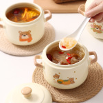 代发双盖提手陶瓷炖盅隔水炖家用燕窝一人食品级煨汤瓦罐汤小炖罐