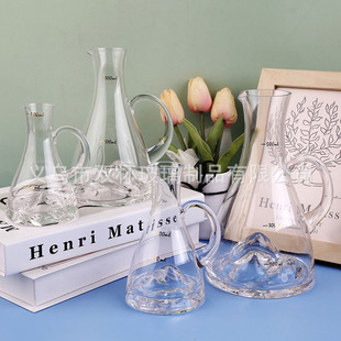 300ml Hand-Blown Peacock Wine Dispenser with Handle, Graduated Wine Dispenser, Small Wine Dispenser, Transparent Glass