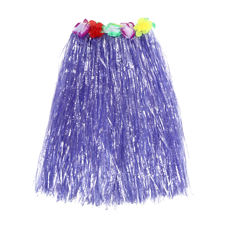 Fuente de fábrica al por mayor de falda de paja hawaiana para adultos y niños de actividad general vestido de falda de paja de una sola capa