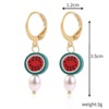 Earrings, jewelry from pearl, set, European style, simple and elegant design