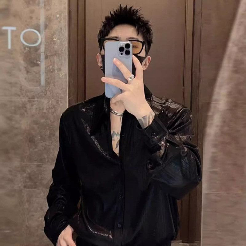 Trendy Brand Fashion Simple Non-iron Shirt Men's Long-sleeved 2024 Spring and Autumn New Loose Casual Handsome Shirt Men's Wear