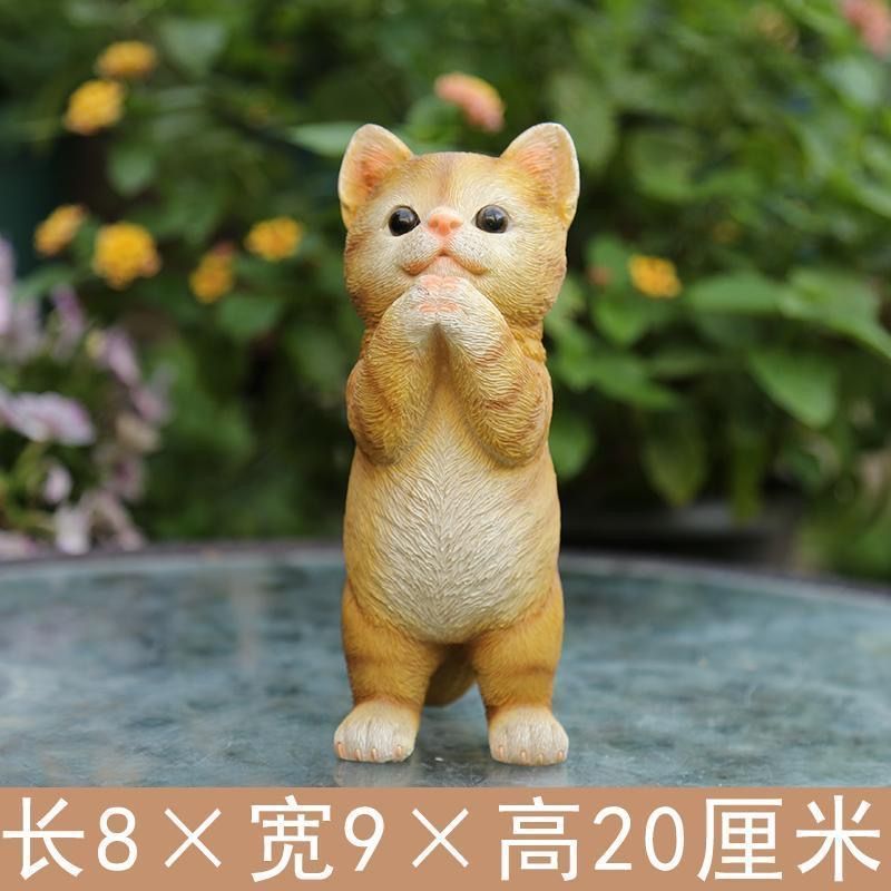 クロスボーダークリエイティブかわいいシミュレーション猫の装飾品屋外庭中庭の装飾子猫樹脂工芸品装飾品|undefined