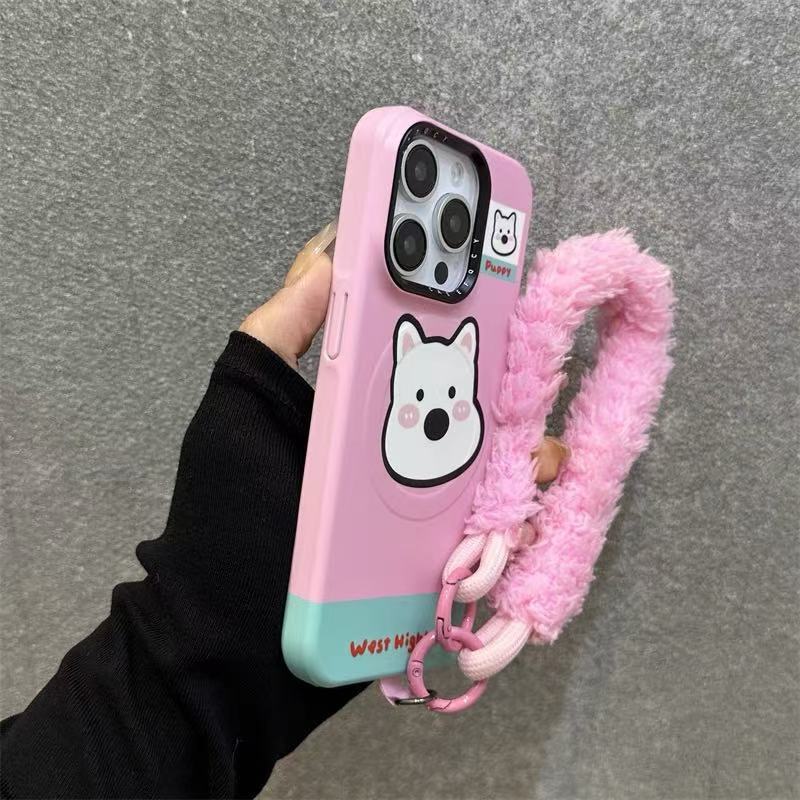 Cartoon a juego de color magnético West Highland funda para teléfono móvil para iphone16promax nuevo Apple 14/13 femenino 15p