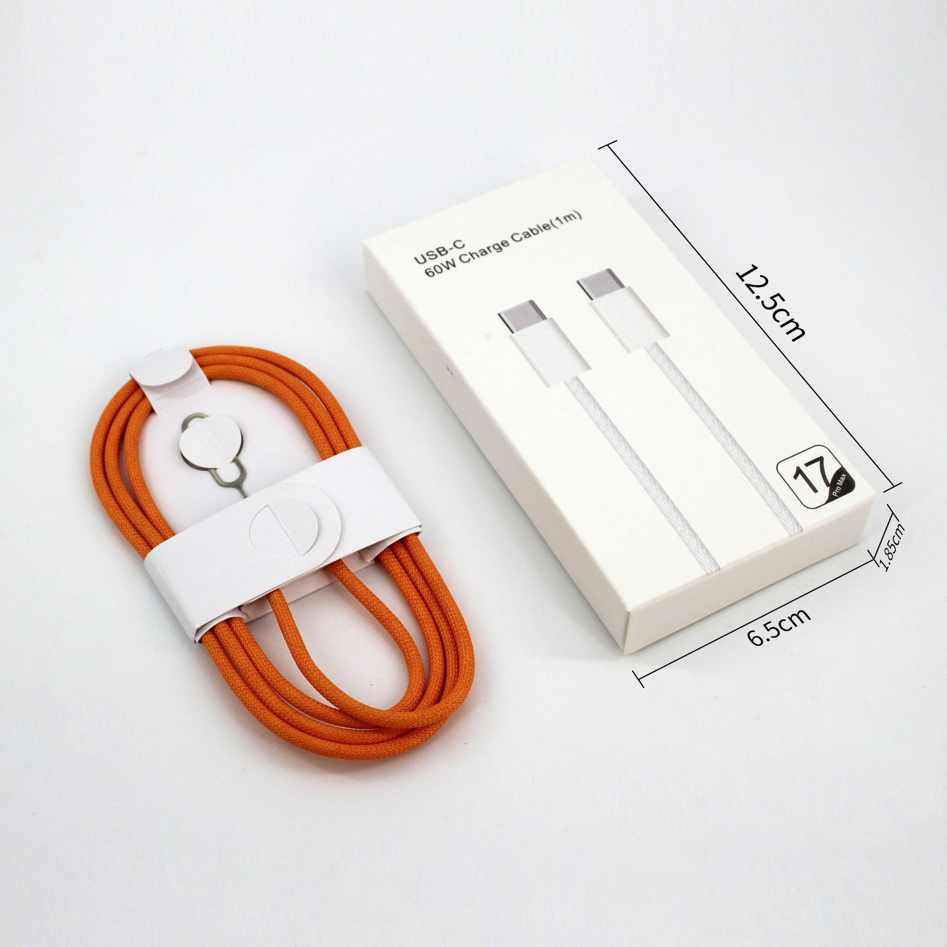 Para Apple 15 - 17 cable de datos de carga rápida 60W cable de carga de teléfono doble tipo-c naranja
