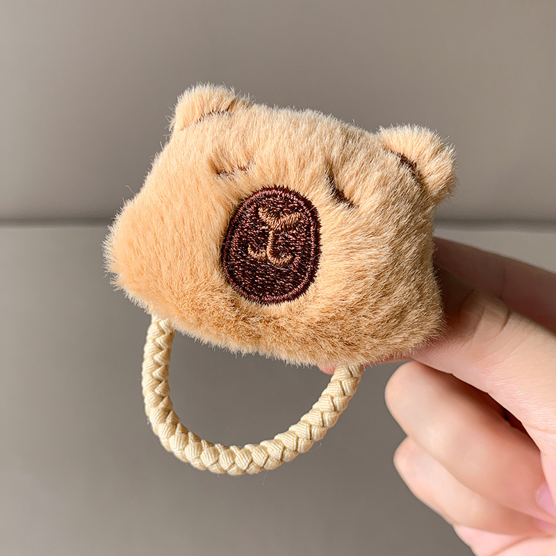 Otoño y invierno peluche oso dibujos animados banda de pelo especial para lavar la cara cabello de niña lindo cabello de cabello de cabello de cuerda