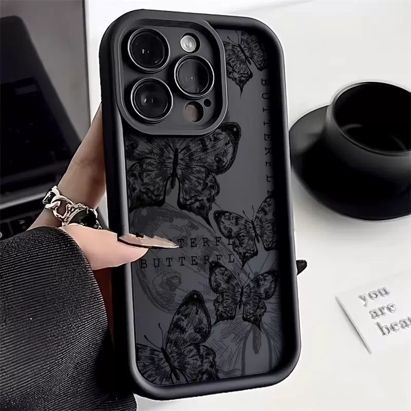 Чехол для телефона (Apple) iPhone 14 — дизайн ретро-бабочка, ударопрочная защита от падений