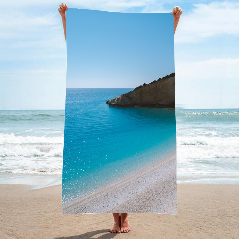 Shengchun Toalla de playa de terciopelo de doble cara absorbente de secado rápido Toalla de baño toalla cuadrada de microfibra de impresión digital transfronteriza de comercio exterior