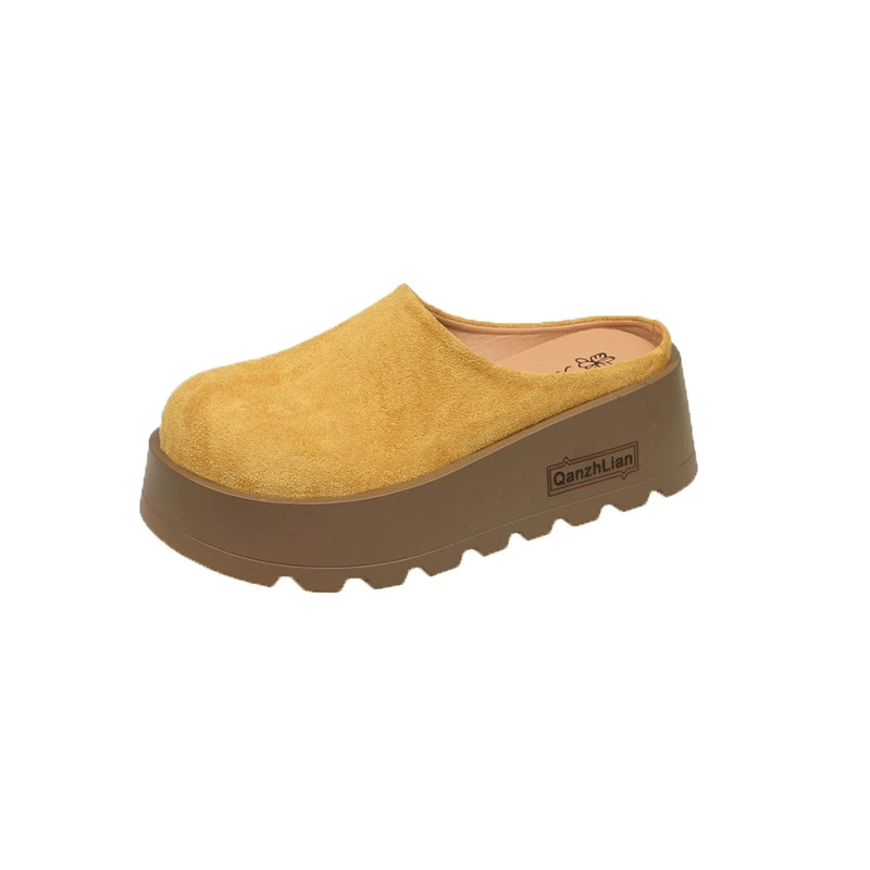 Толстованная кожаная обувь Birkenstock для женщин, верхняя одежда, ранняя весна 2025 новая модель для маленького человека, с открытым мысом и платформой