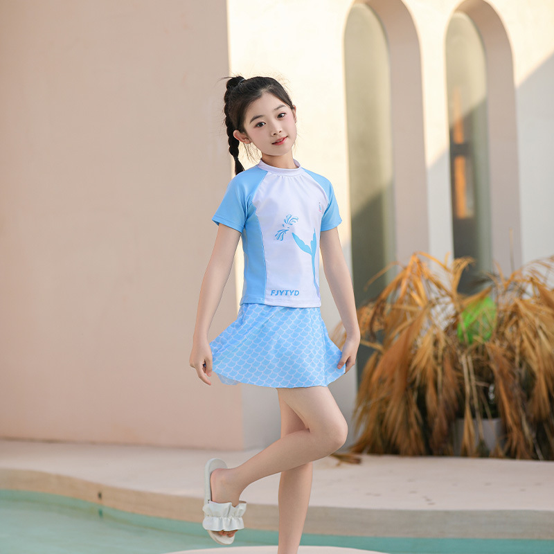 Bañadores infantiles divididos para niños mayores estudiantes de secado rápido para niñas piscina para niñas 2025 nuevo conjunto de pantalones de baño