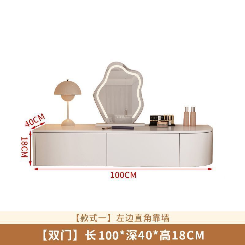 왼쪽 벽에 직각으로 이중 서랍 [거울 포함] 100