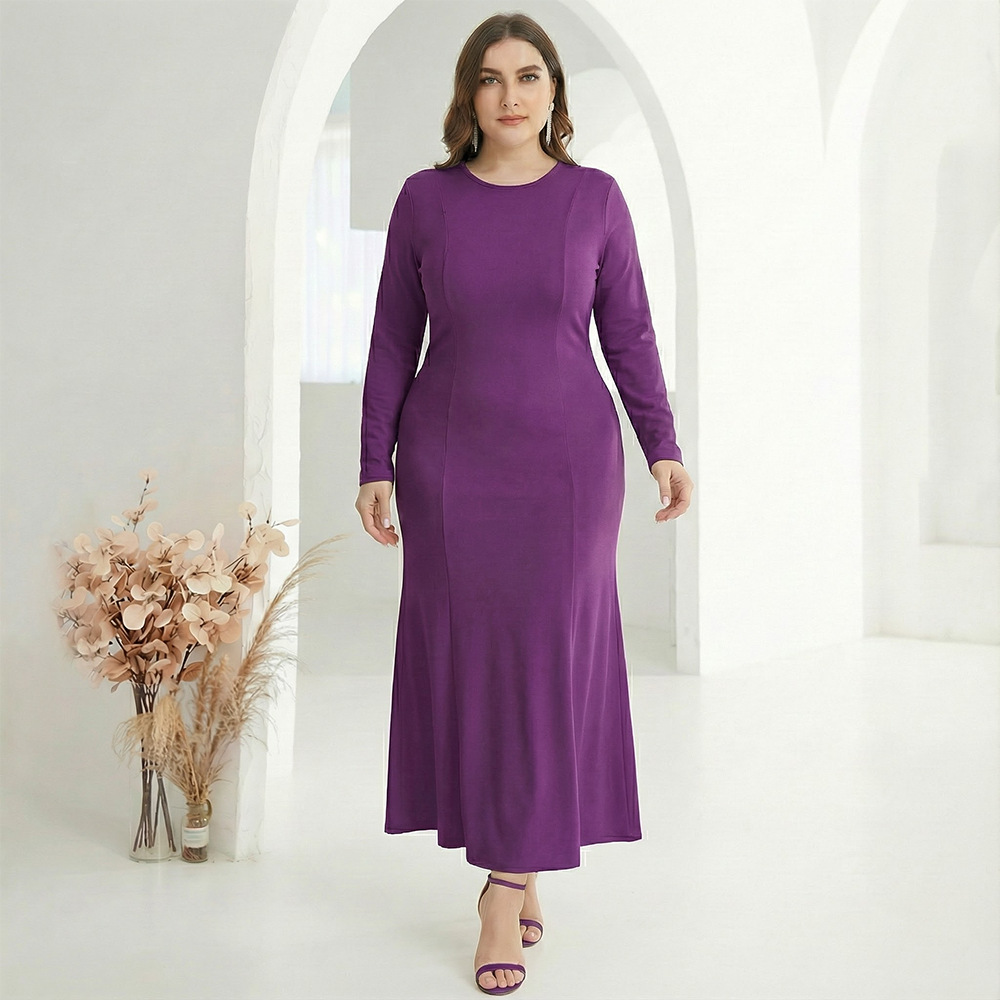 Middle Eastern Women's Clothing, Dubai Robe, Plus-size Commuter Milk Silk Skirt, Cross-border Long Dress,_ecoleips.com