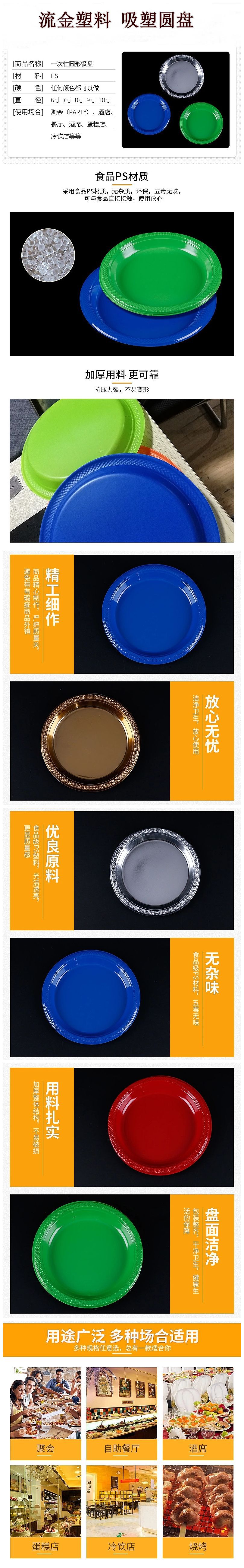 【源头工厂】9寸聚会派对塑料餐盘一次性塑料盘子PS吸塑圆盘-阿里巴巴