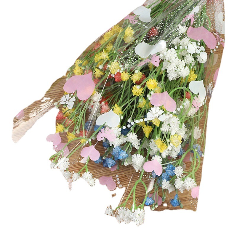 Flor de embalaje bolsa ramo de material de embalaje Qixi San Valentín flor tienda floral sola multi-pieza flor bolsa al por mayor