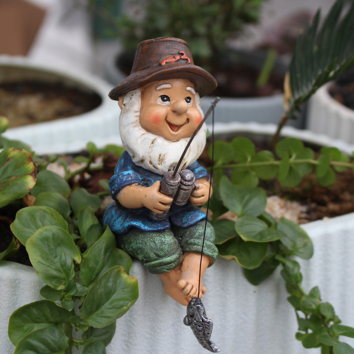  a  of fishing dwarf resin doll landscape flowerpot resin jewelry manufacturers 