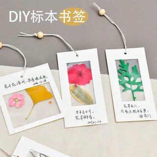 学生纪念标本书签干花压花书签手工diy材料包透明花卉树叶吊牌