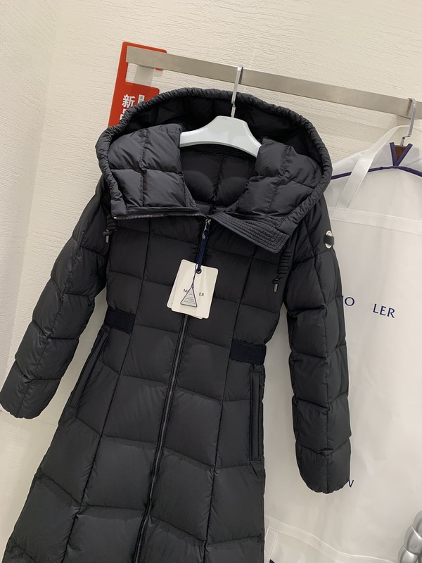 高版本蒙家冬在逃公主加长款束腰连帽羽绒服女白鸭绒修身显瘦外套|undefined