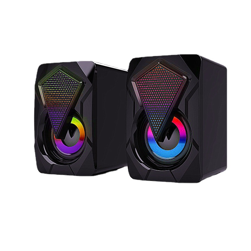 USB ordenador portátil de audio de oficina en casa Juego e-sports de escritorio RGB altavoz colorido con cable de gran volumen