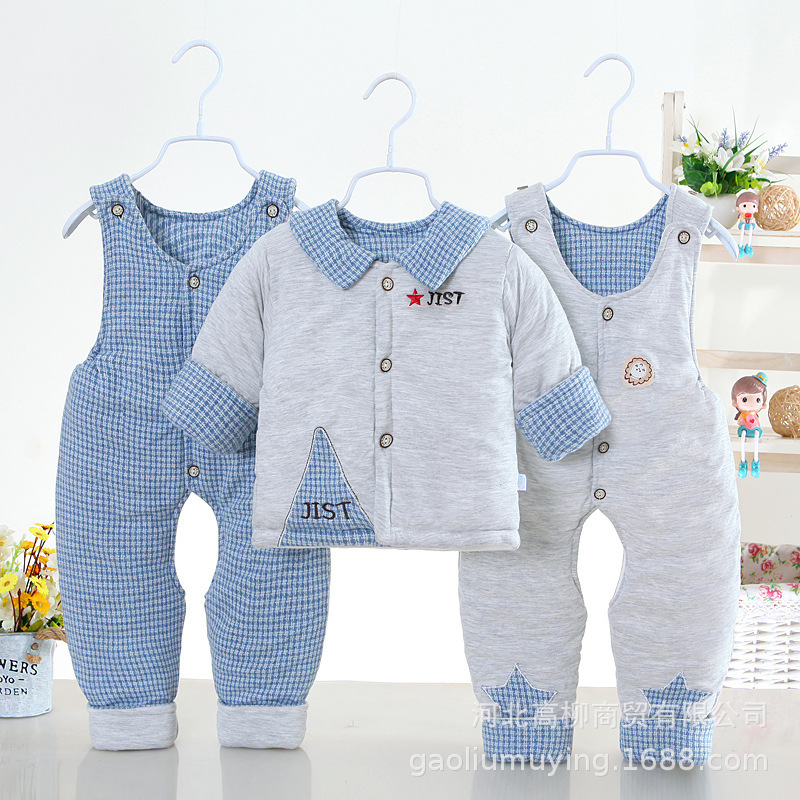 Ropa acolchada de algodón para bebés traje de invierno engrosado mono de bebé chaqueta acolchada de algodón pantalones acolchados de algodón recién nacido Ropa exterior de invierno entrega de una pieza