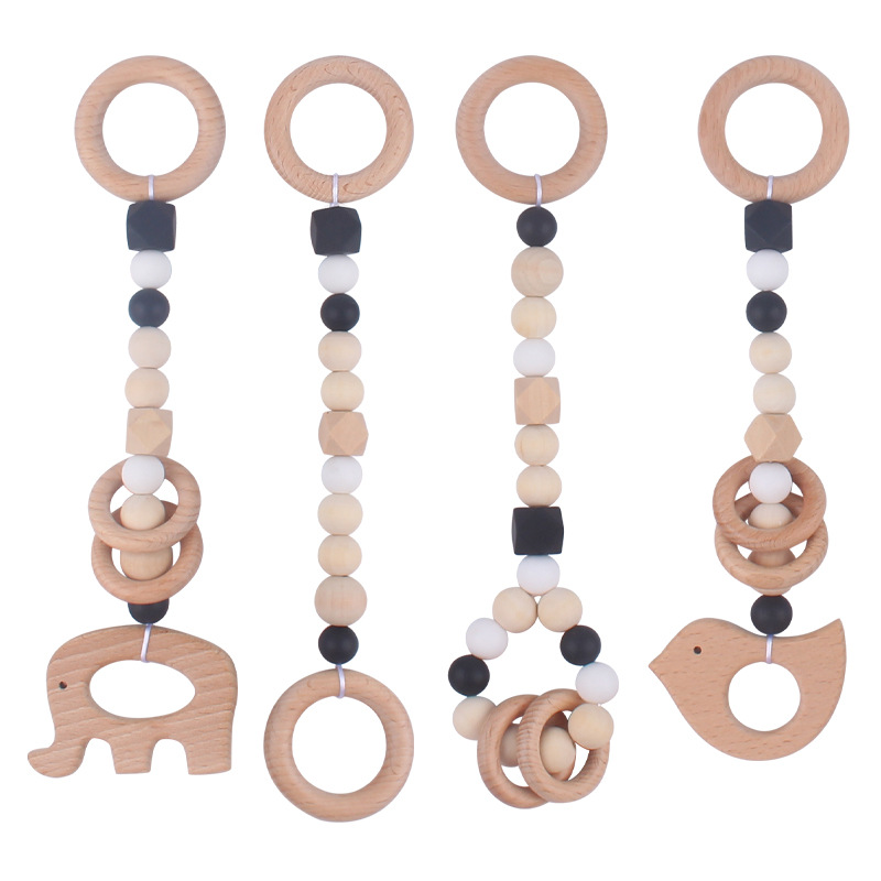 Nuevo bebé haya mordedor elefante pájaro colgante de cuatro piezas de los niños de la aptitud rack juguete bebé decoración de la habitación
