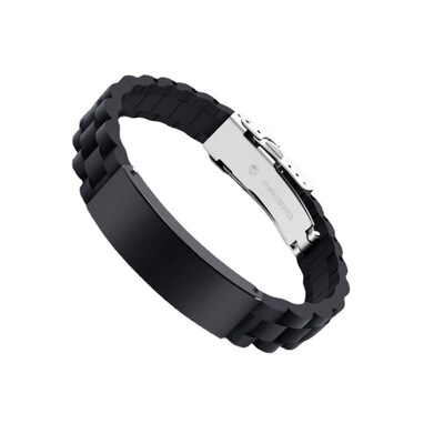 厂家欧美刻字Menbracelet男手饰配饰男款饰品硅胶不锈钢手环潮流
