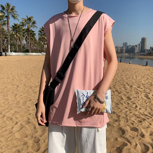 Pure Color Short Sleeve T-Shirt for Men, Hong Kong Style, Ins Trendy Summer, Korean Version, Loose Fit, Large Size, Student Upper Clothing, Breathable