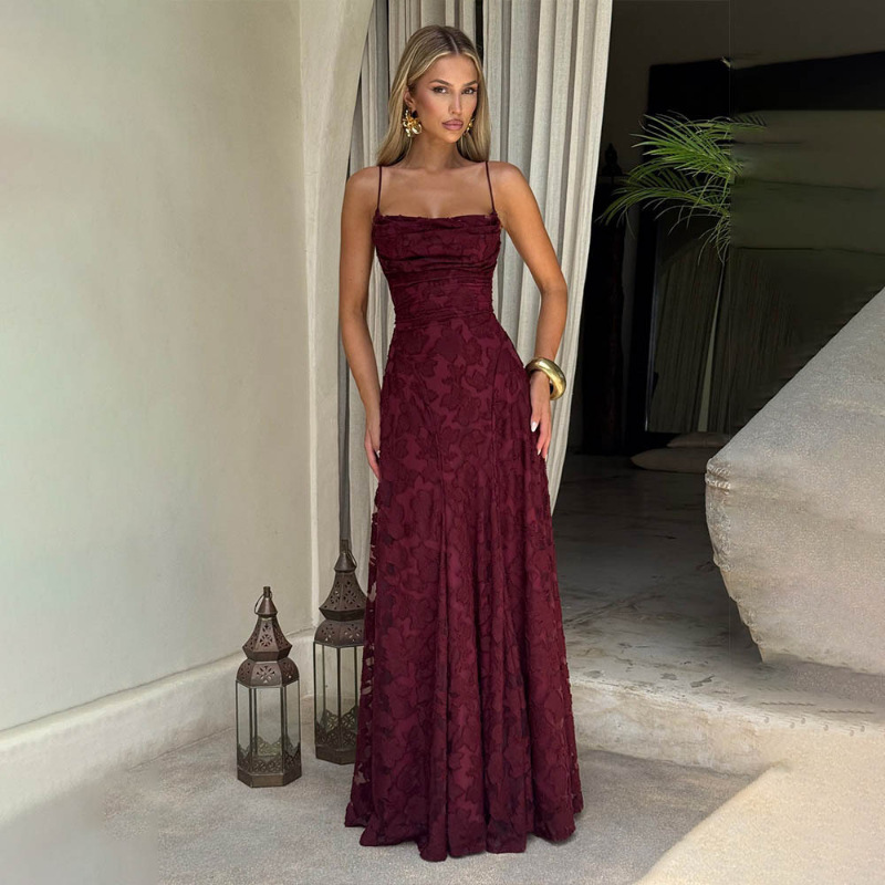 Aliexpress 2026 Spring New Cross-Border Evening Gown Long Dress European and American Style Sexy Hot Girl Backless Dress Aliexpress 2026 Spring New Cross-Border Evening Gown Long Dress European and American Style Sexy Hot Girl Backless Dress