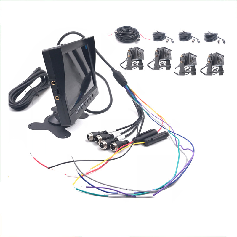 12v24V car semi-trailer harvester truck reversing image monitoring recorder all-in-one high-definition camera