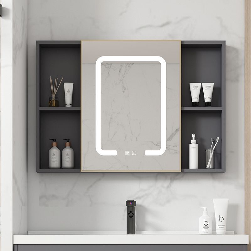 Wall-Mounted Smart Mirror Cabinet Separate Storage Box Space Aluminum Bathroom Mirror Box Bathroom Storage Mirror Bathroom Mirror