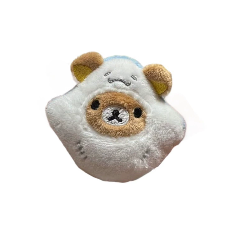 Мягкий брелок-мишутка (San-X) серия Easy Bear, костюм ската, бисерная цепочка