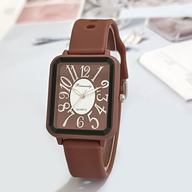 Nuovo orologio da donna alla moda semplice quadrato studente casual digitale cinturino in silicone orologio al quarzo da donna_voghion.com