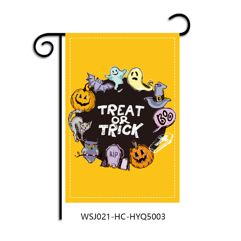 アマゾンの新しいハロウィーン花園旗happyhalloween装飾旗卸売りハロウィーン旗|undefined