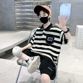 儿童装男童夏装套装2024新款运动夏季男孩中大童薄款夏款酷帅气潮
