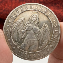 1879流浪币美少女天使翅膀黄铜旧银纪念章 工艺铜硬币纪念品