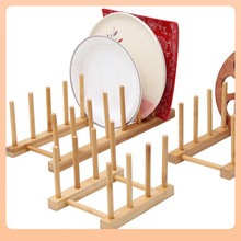 ✅双鑫厨房竹实木菜板放碗展示置物架盘子架托收纳家用碗碟架沥水