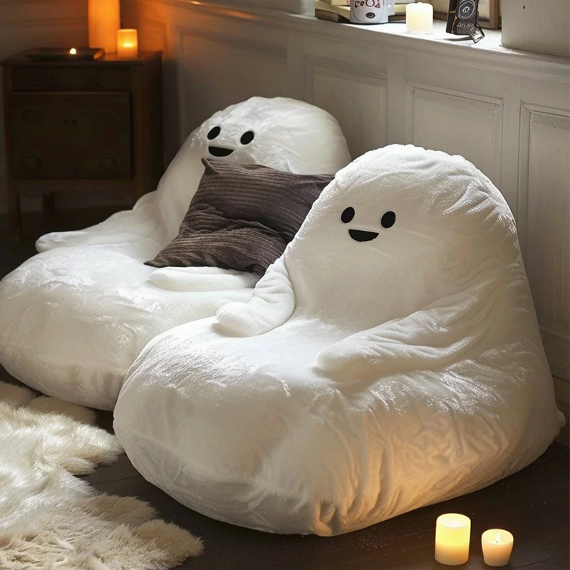 Castle Ghost Cream Style Internet Celebrity Lazy Sofa Bedroom Living Room Leisure Single Sofa Reclining and Sleeping Single Chair