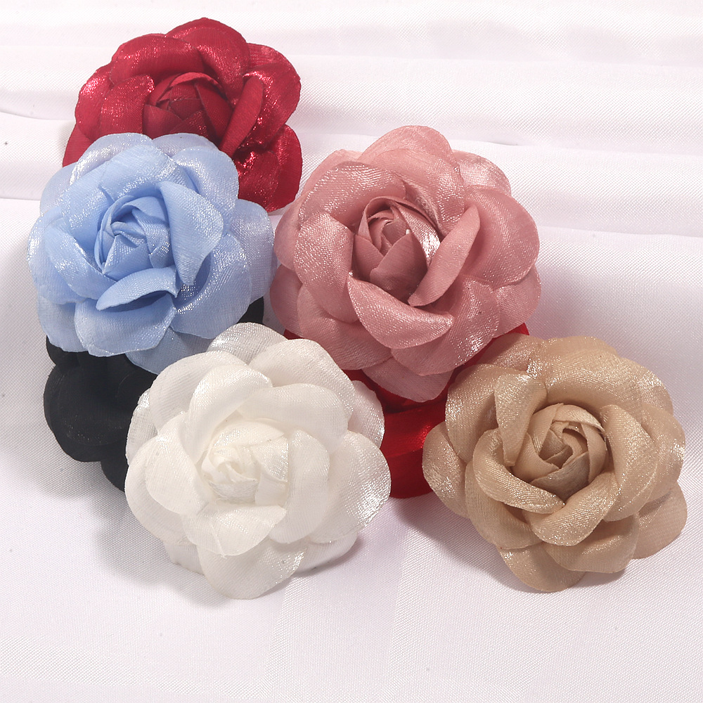 5cm Korean-Style Small Fragrant Camellia Flower Artificial Flower DIY Hair Accessories Hairpin Jewelry Accessories Corsage Shoe and Hat Accessories