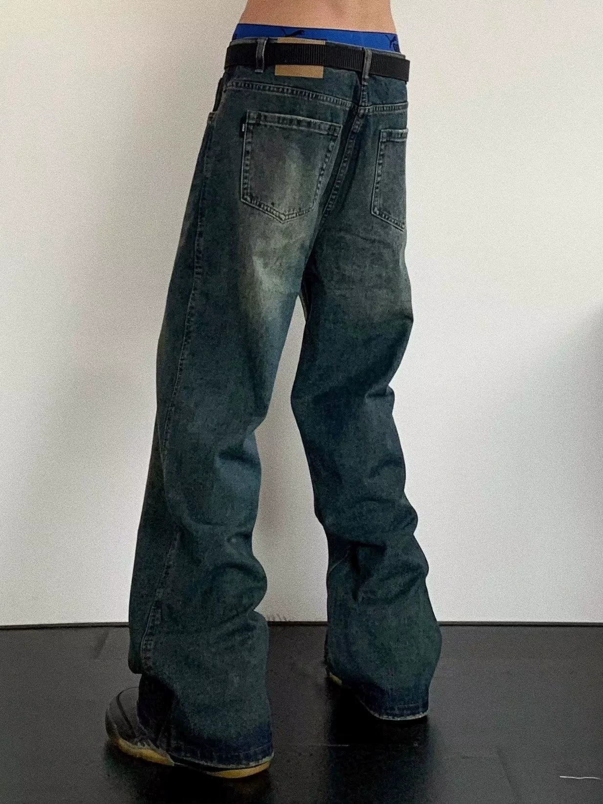 Европейский и американский стиль в повседневной жизни, washed и distressed, свободные прямые casual брюки для мужчин хип-хоп, ретро стиль