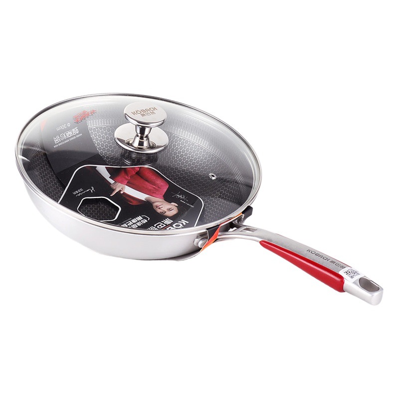 Kangbach Hansha panal wok cuarta generación de seis generación antiadherente pan Cocina de Inducción 304 wok PLANO DE ACERO INOXIDABLE