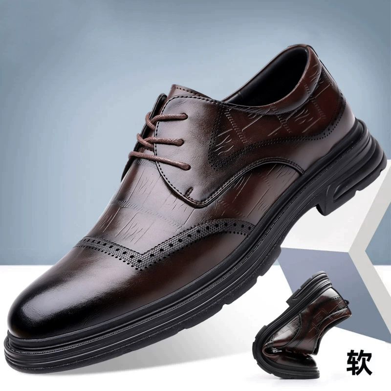 Мужская обувь взрывная резная мода Британские кожаные туфли Брок