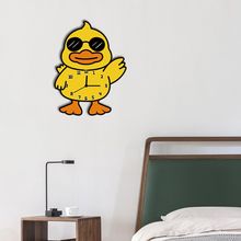 卡通创意个性小黄鸭子装饰挂墙静音钟表幼儿园儿童房客厅挂钟壁钟