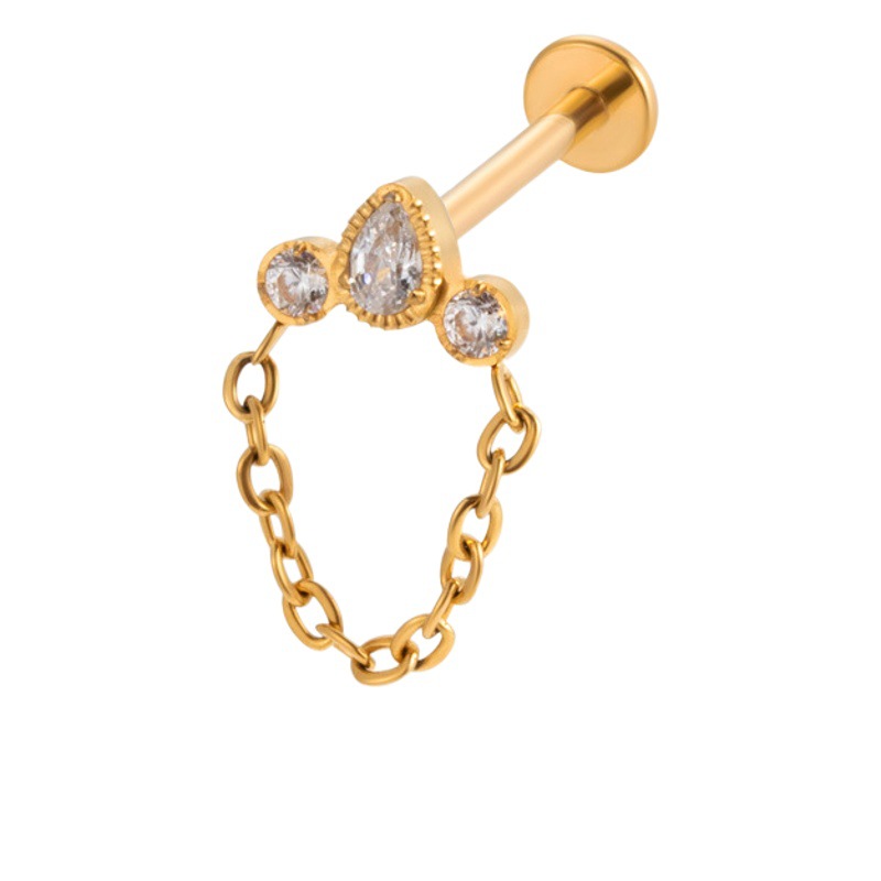 Henson nuevo popular europeo y americano G23 titanio punción tornillo ZIRCON labio clavo varilla oído hueso uñas joyería de moda