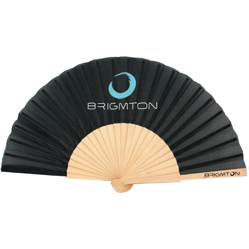 Verano fresco ventilador de madera portátil estilo moderno graffiti medioambiental hueso de loto para impresión de ventilador publicitario