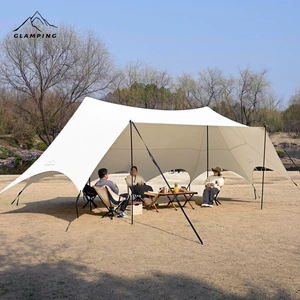 RX outdoor oversized A tower living room double peak dome canopy tent camp black glue sun protection canopy awning