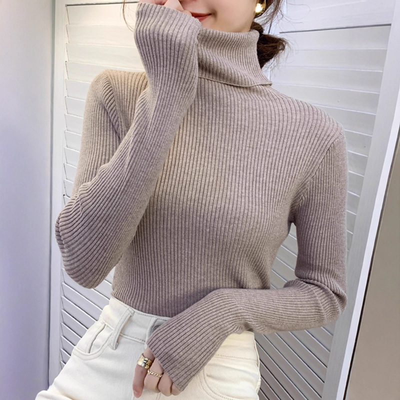 2025 Turtleneck Knitwear Women's New Autumn and Winter Pullover Long-Sleeved Versatile Slimming Look Bottoming Knitwear Women's Knitwear 2025 Turtleneck Knitwear Women's New Autumn and Winter Pullover Long-Sleeved Versatile Slimming Look Bottoming Knitwear Women's Knitwear