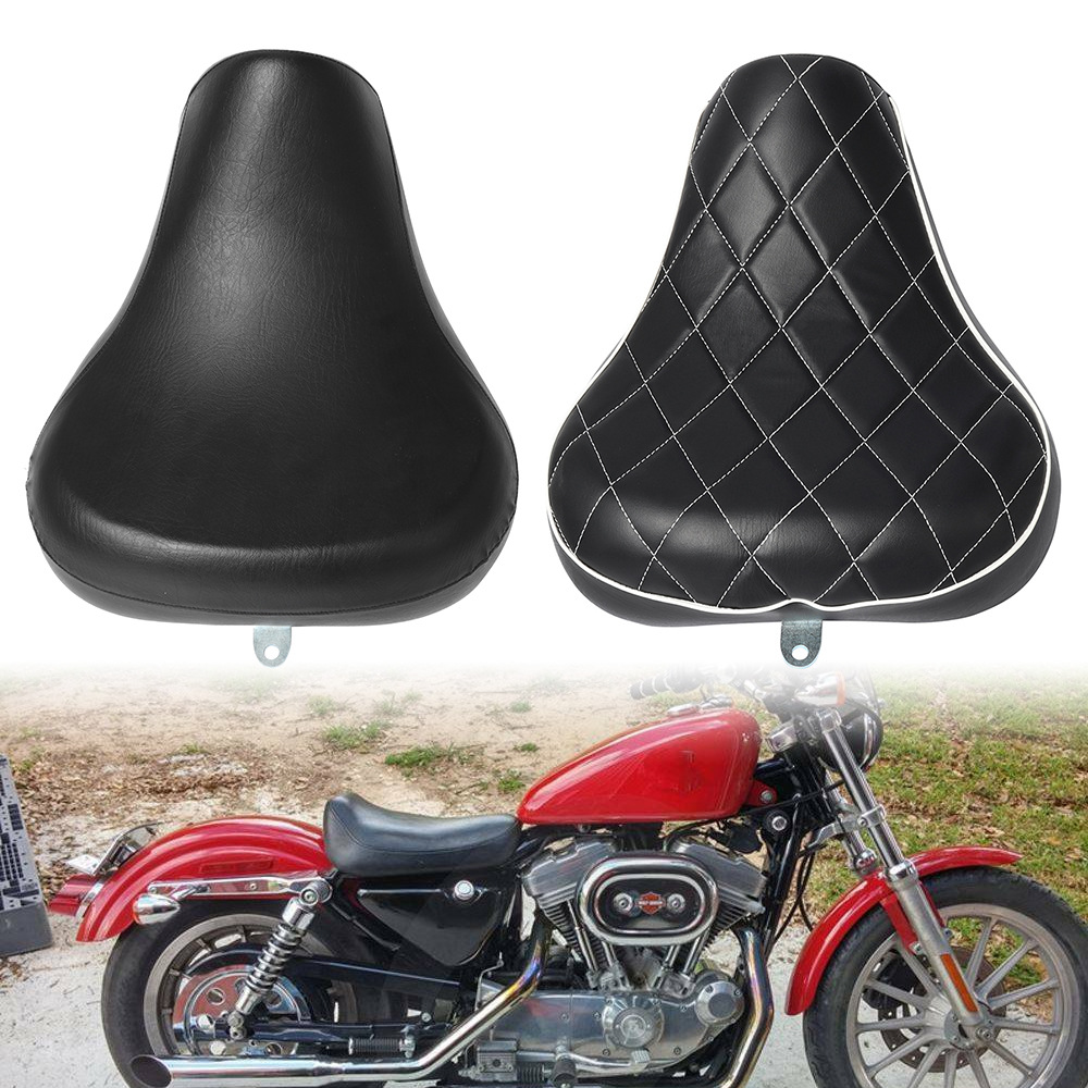 Suitable for Harley Xl883/1200 Modified Black Front Seat Cushion and Front Seat Bag, 1983-2003
